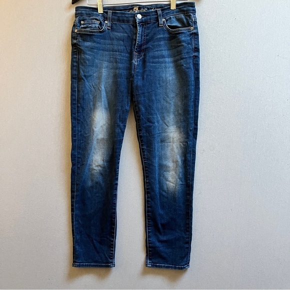 For all 7 mankind Kimmie crop denim jeans Sz 30 - Picture 1 of 13
